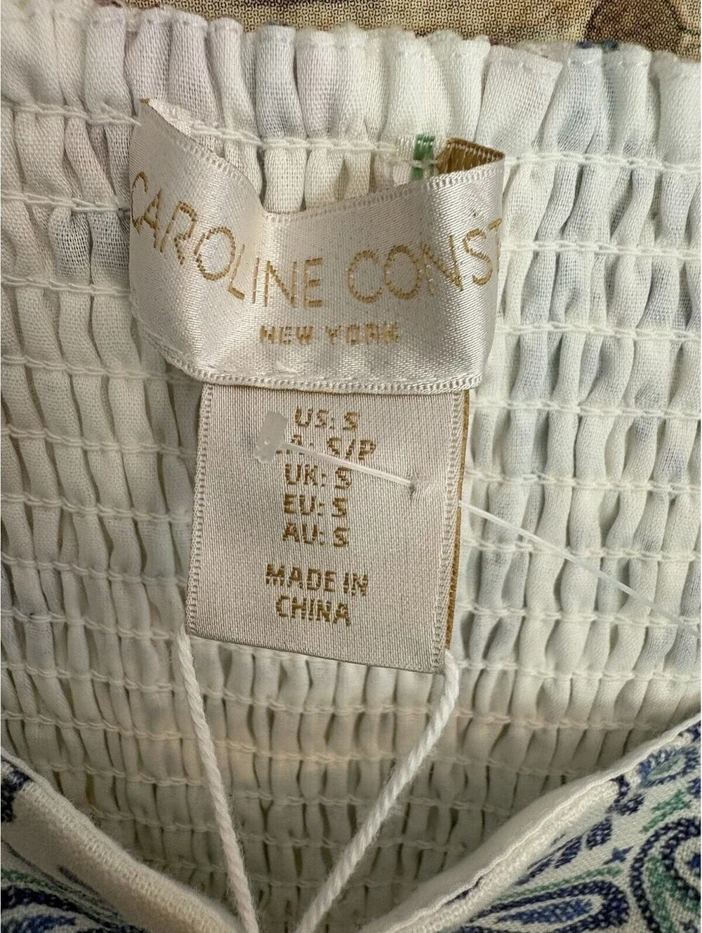 Caroline Constas Linen Blend Embroidered Print Floral Romper Size Small